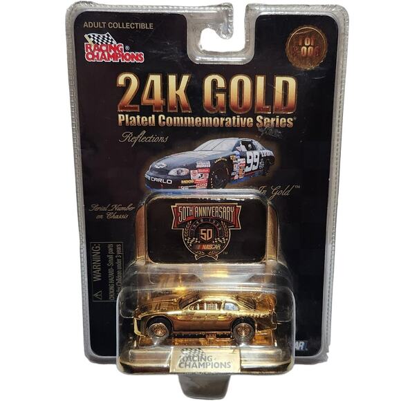 Racing Champions Nascar 24K Gold Plated 50th Anniversary Monte Carlo #99 New '98 - Picture 1 of 8